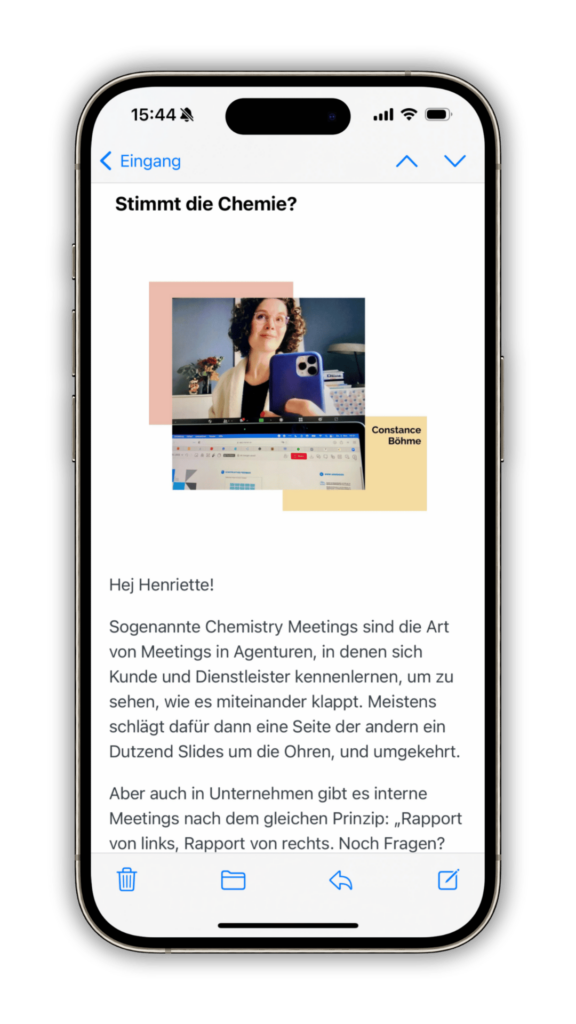 iPhone mit Newsletter